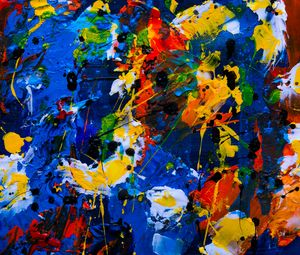 Preview wallpaper canvas, paint, brushstrokes, colorful, abstraction, modern art