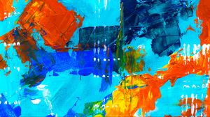 Preview wallpaper canvas, paint, stains, abstraction, colorful, contemporary art