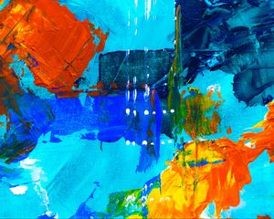 Preview wallpaper canvas, paint, stains, abstraction, colorful, contemporary art