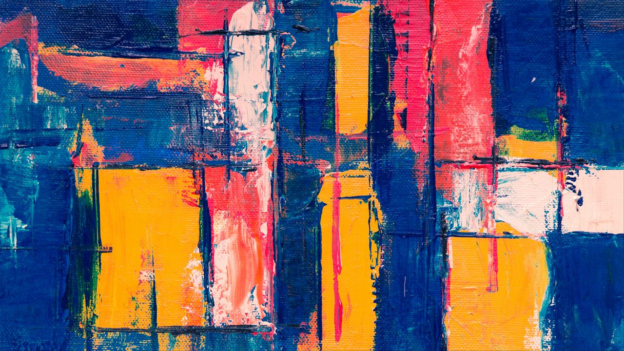 Wallpaper canvas, paint, texture, brushstrokes, colorful, abstraction