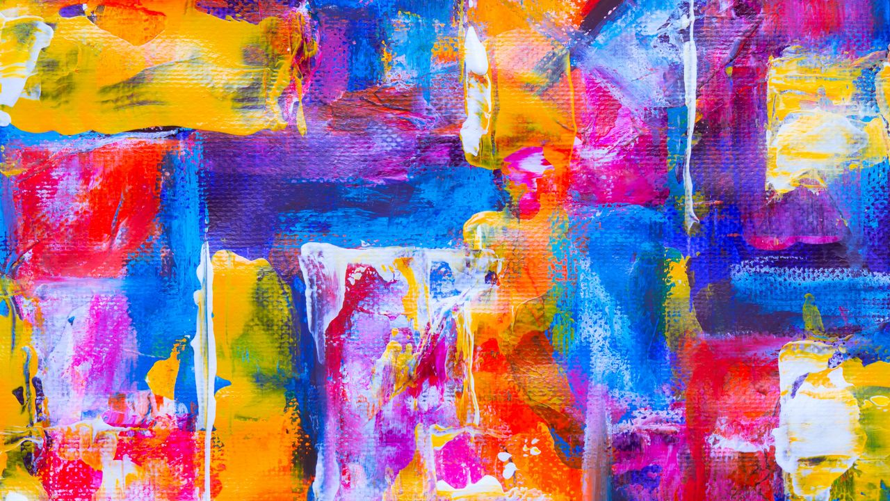 Wallpaper canvas, spots, paint, strokes, colorful, abstraction