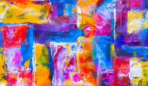 Preview wallpaper canvas, spots, paint, strokes, colorful, abstraction