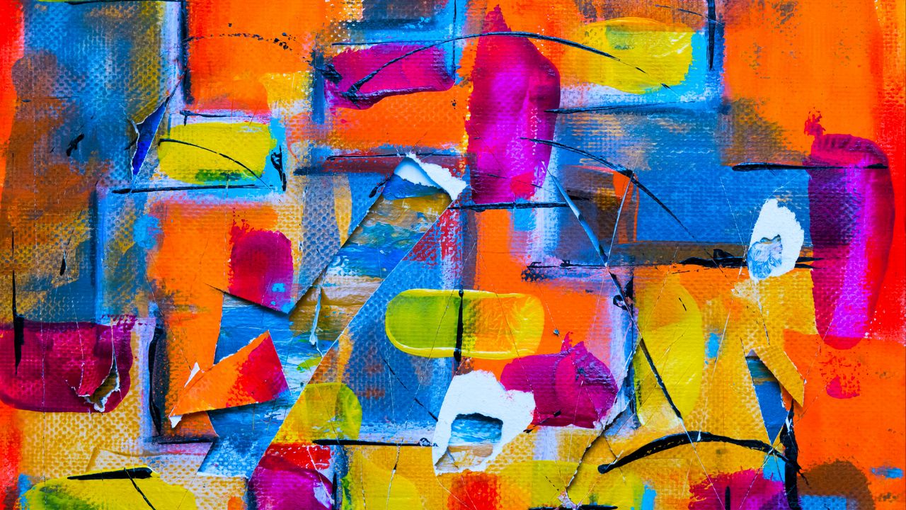 Wallpaper canvas, strokes, colorful, paint, abstraction