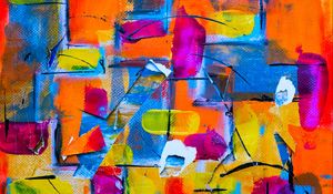 Preview wallpaper canvas, strokes, colorful, paint, abstraction