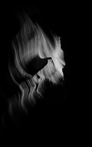 Preview wallpaper canyon, bw, layers, dark, darkness