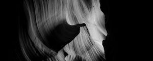 Preview wallpaper canyon, bw, layers, dark, darkness