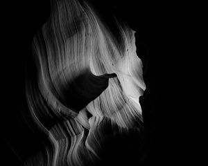 Preview wallpaper canyon, bw, layers, dark, darkness