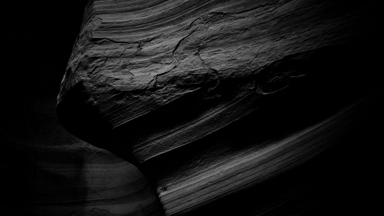 Wallpaper canyon, bw, layers, dark