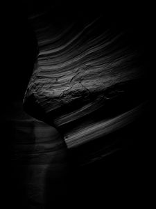 Preview wallpaper canyon, bw, layers, dark