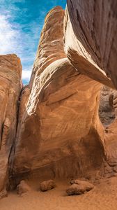 Preview wallpaper canyon, cave, gorge, rocks, sandy