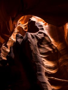 Preview wallpaper canyon, cave, layers, dark, surface