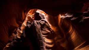 Preview wallpaper canyon, cave, layers, dark, surface