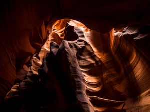 Preview wallpaper canyon, cave, layers, dark, surface