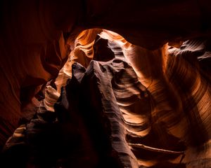 Preview wallpaper canyon, cave, layers, dark, surface