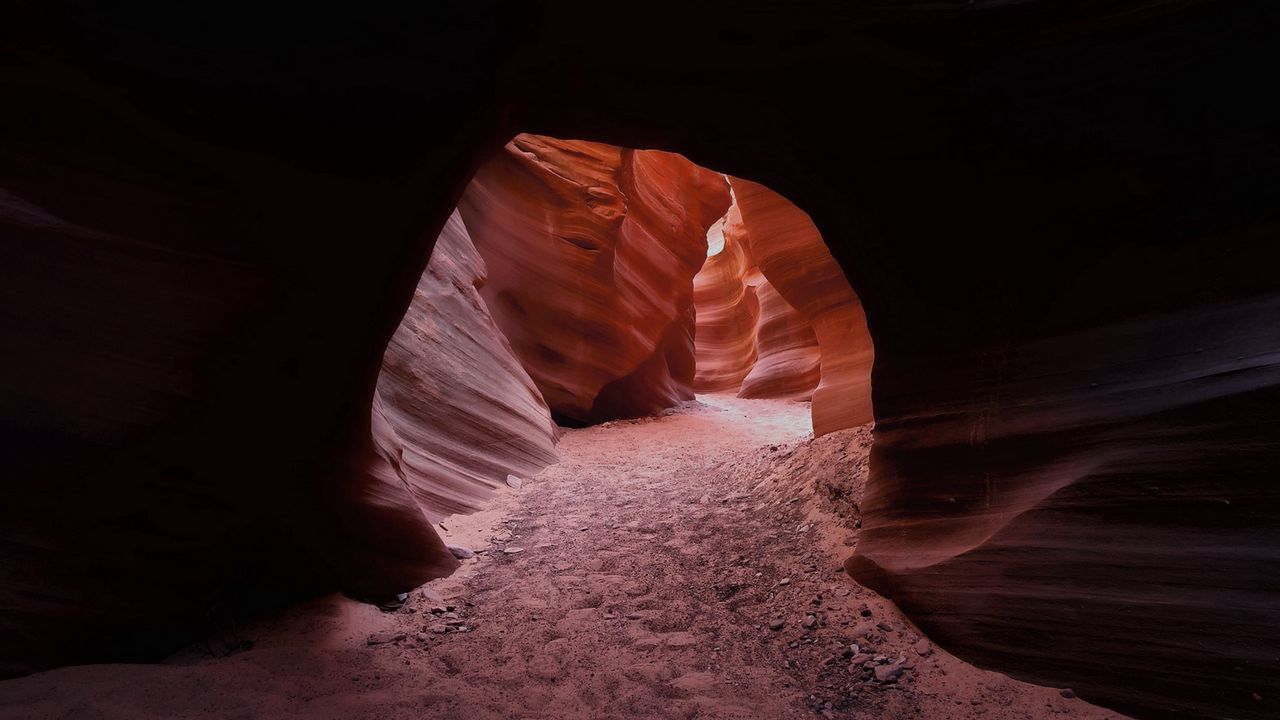 Wallpaper canyon, cave, pass, arch, sand