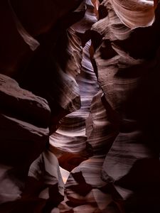 Preview wallpaper canyon, cave, relief, shadows, dark