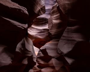 Preview wallpaper canyon, cave, relief, shadows, dark