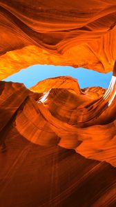 Preview wallpaper canyon, cave, rocks, sandy, bottom view