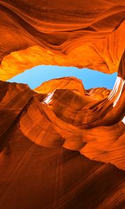 Preview wallpaper canyon, cave, rocks, sandy, bottom view