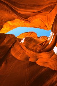 Preview wallpaper canyon, cave, rocks, sandy, bottom view