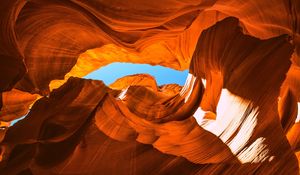 Preview wallpaper canyon, cave, rocks, sandy, bottom view