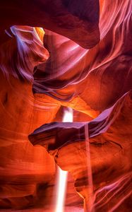 Preview wallpaper canyon, cave, sand, relief, rays