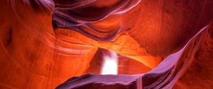 Preview wallpaper canyon, cave, sand, relief, rays