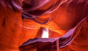 Preview wallpaper canyon, cave, sand, relief, rays