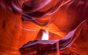 Preview wallpaper canyon, cave, sand, relief, rays