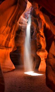 Preview wallpaper canyon, cave, sand, sunlight