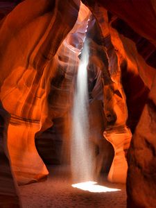 Preview wallpaper canyon, cave, sand, sunlight