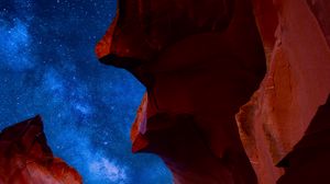 Preview wallpaper canyon, cave, starry sky