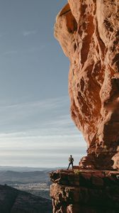 Preview wallpaper canyon, cliff, silhouette, rocks, mountains