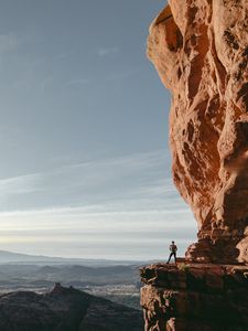 Preview wallpaper canyon, cliff, silhouette, rocks, mountains