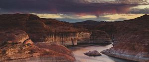 Preview wallpaper canyon, cliffs, landform, river, meandering