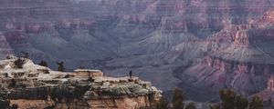 Preview wallpaper canyon, cliffs, silhouette, landscape, aerial view