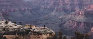 Preview wallpaper canyon, cliffs, silhouette, landscape, aerial view