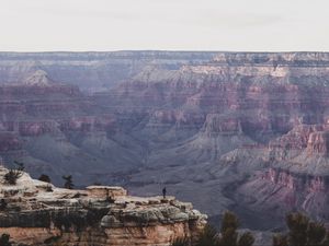 Preview wallpaper canyon, cliffs, silhouette, landscape, aerial view