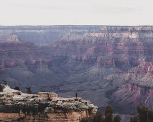 Preview wallpaper canyon, cliffs, silhouette, landscape, aerial view