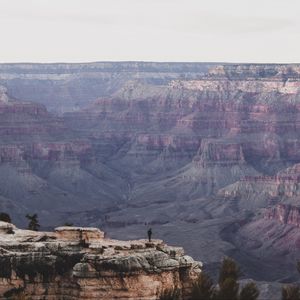 Preview wallpaper canyon, cliffs, silhouette, landscape, aerial view