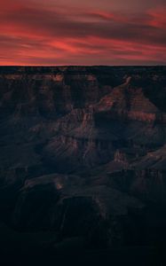 Preview wallpaper canyon, cliffs, twilight, dark, landscape