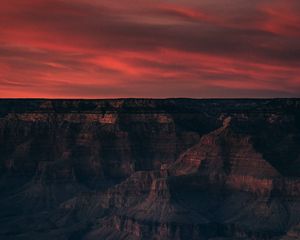 Preview wallpaper canyon, cliffs, twilight, dark, landscape