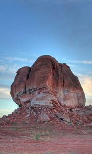 Preview wallpaper canyon, desert, mountain, clouds, sky, evening