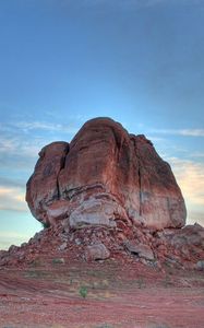 Preview wallpaper canyon, desert, mountain, clouds, sky, evening