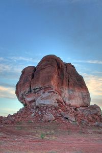 Preview wallpaper canyon, desert, mountain, clouds, sky, evening