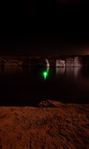 Preview wallpaper canyon, lake, light, reflection, night