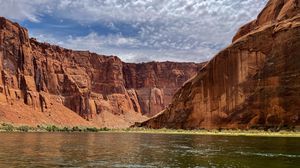 Preview wallpaper canyon, lake, rocks, nature