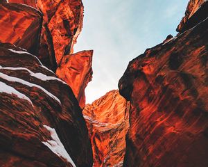 Preview wallpaper canyon, layers, sky, mountains