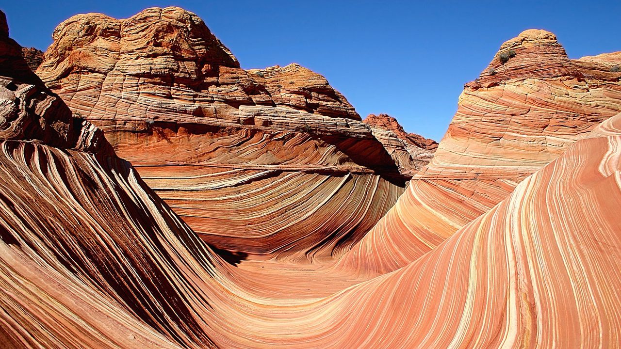 Wallpaper canyon, pattern, lines, orange, stones