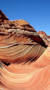 Preview wallpaper canyon, pattern, lines, orange, stones